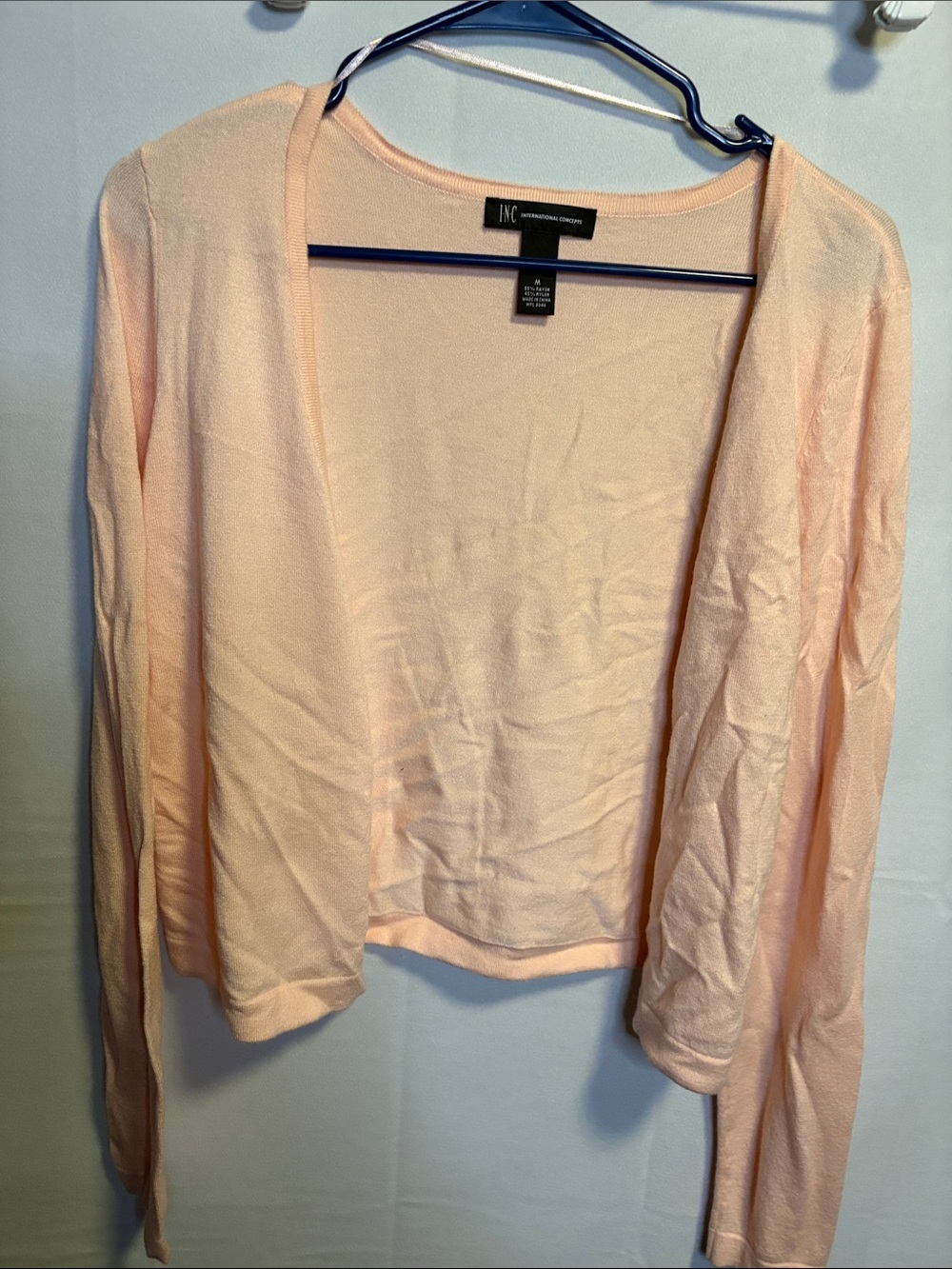 INC International Concepts Light Peach Open-Front Women's Cardigan